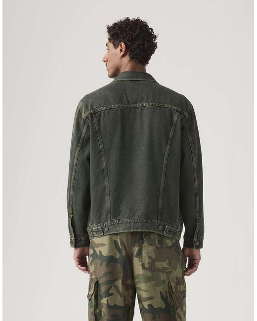 Levi's Green Relaxed Fit Denim Trucker Jacket for men