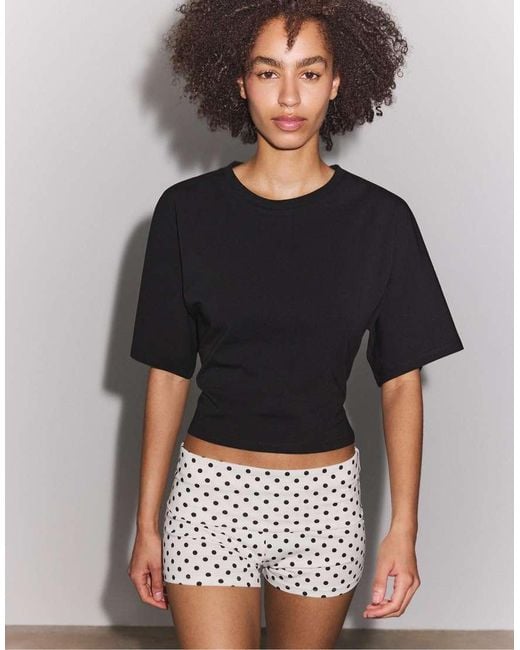 Stradivarius White Japanese Short Sleeve T-shirt
