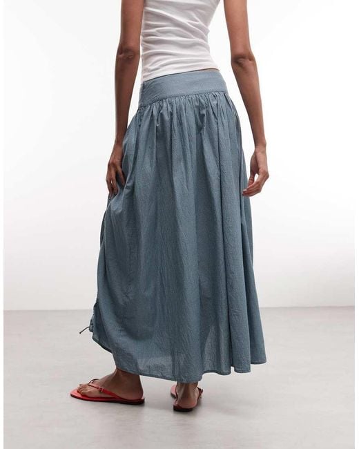 Collusion Blue Maxi Skirt With Channel Details