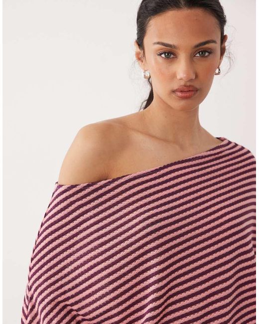 ASOS Red Crochet Look Off Shoulder Cape Top