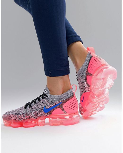 Nike Rubber Nike Air Vapormax Flyknit Trainers In Grey And Pink in Grey |  Lyst Australia