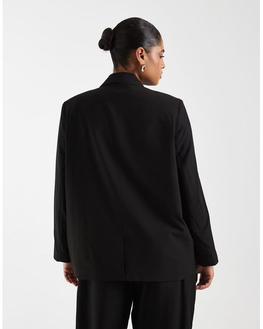 Pieces Plus Black Pieces Curve Oversized Tailored Blazer Co-ord
