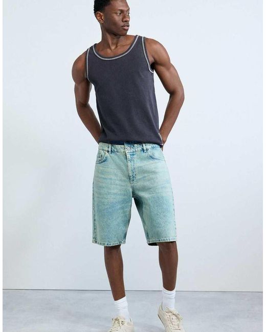 Desigual Blue Hybrid Denim Bermuda for men