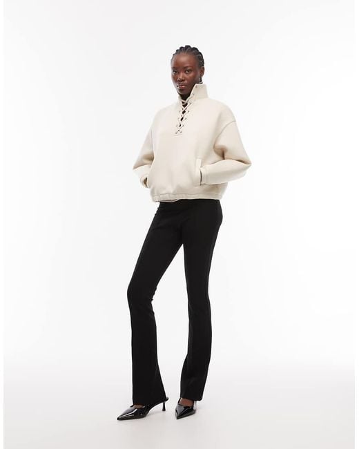 ASOS White Funnel Neck Sweat With Lace Detail