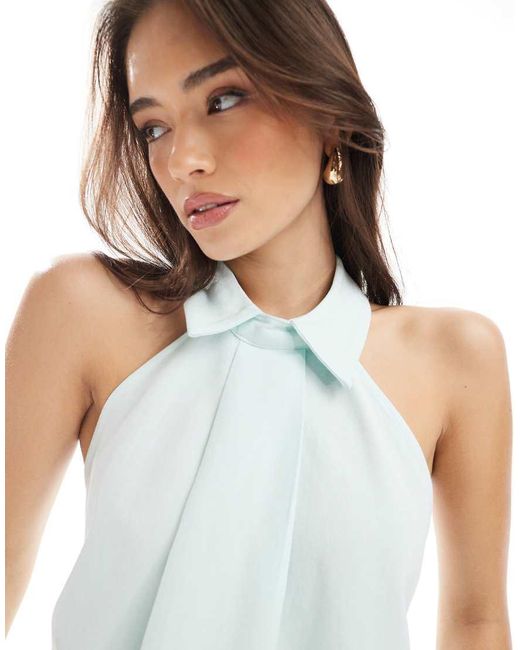 ASOS White Collar Detail Halter Top