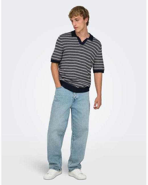 Only & Sons Blue Loose-Fit Jeans for men