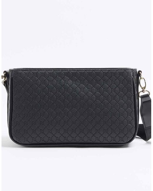 River Island Gray Ri Monogram Utility Cross Body Bag
