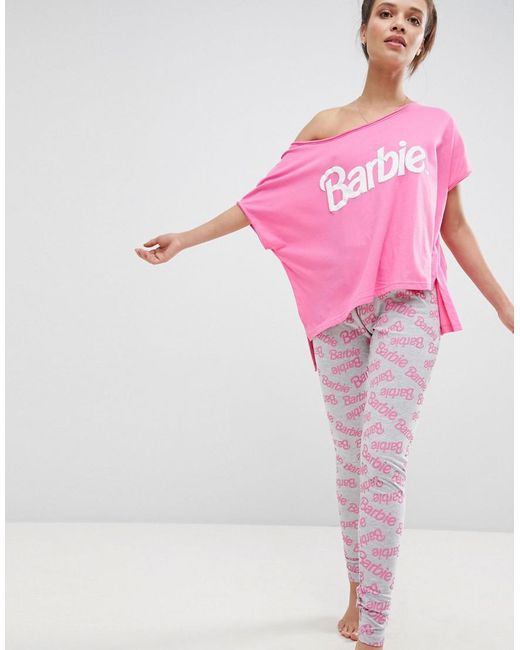 ASOS Pink Asos Barbie Boxy Tee & Legging Pyjama Set