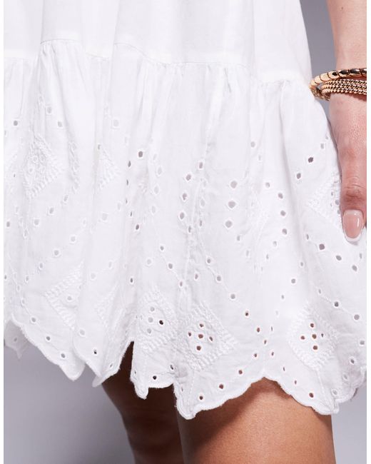 Robe bandeau courte et froncée River Island en coloris Gray