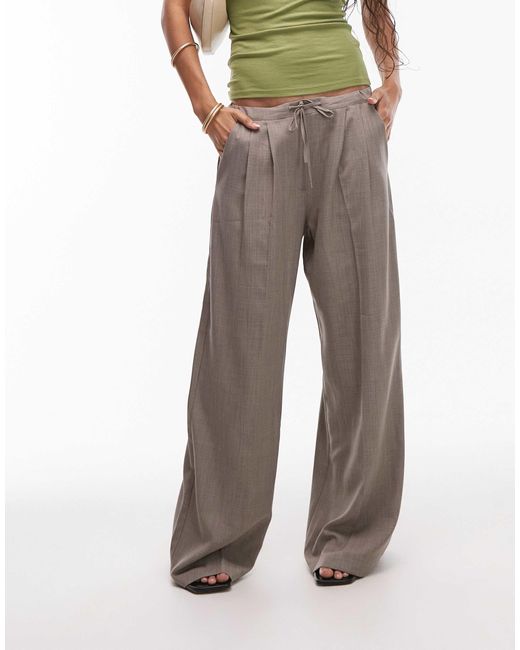 TOPSHOP White Tailored Drawstring Waist Trackies