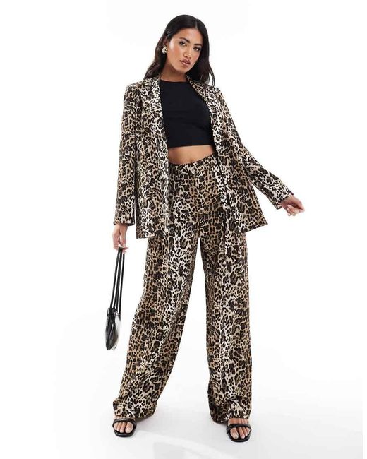 River Island Black Leopard Print Blazer Co-Ord