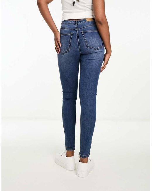 Vero Moda Blue High Rise Skinny Jeans