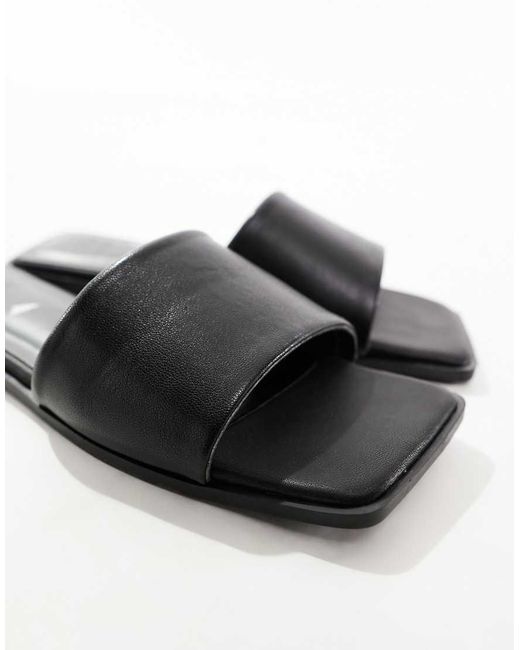 ASOS White Wide Fit Fig Square Toe Flat Sandals