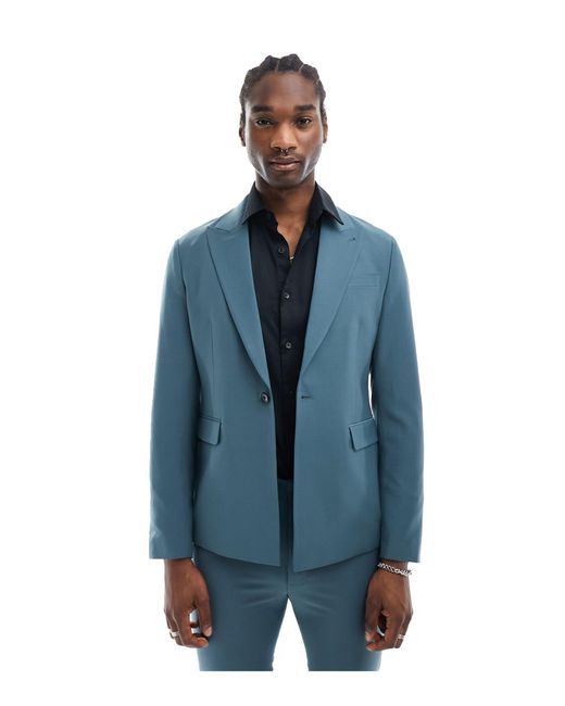 AllSaints – moad – anzug-blazer in Blue für Herren
