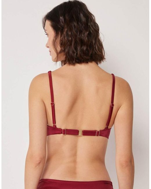 Calzedonia Red Shiny Satin Brassiere Bikini Top