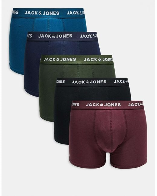Jack & Jones Blue 5 Pack Trunks for men