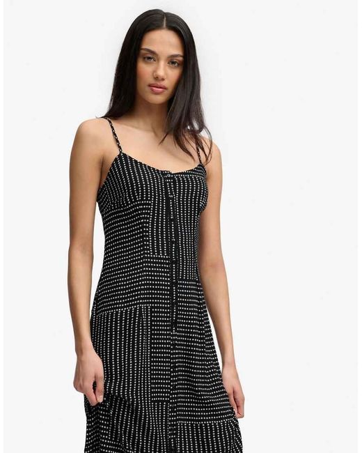 Superdry White Print Button Down Cami Midi Dress
