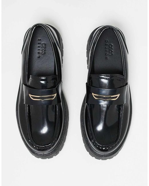 ASOS Black Chunky Loafers for men
