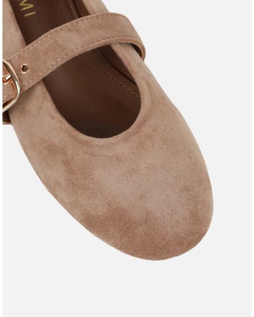 SIMMI Natural Fleur Buckle Ballets Flat