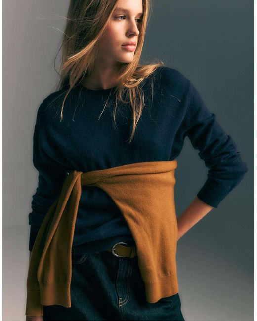 Stradivarius Blue – besonders weiches, strukturiertes sweatshirt aus 100% filz