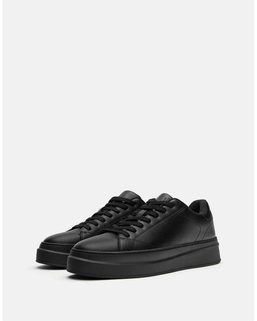 Pull&Bear – e sneaker mit dicker sohle in Black für Herren