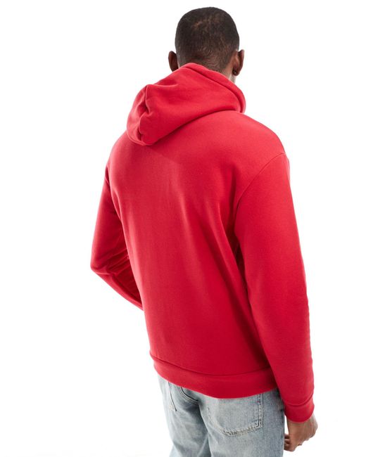 Sudadera con capucha roja con logo Hollister de hombre de color Red