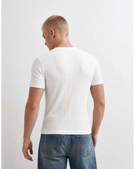 ASOS White Heavyweight Muscle T-Shirt With Front Graphic for men