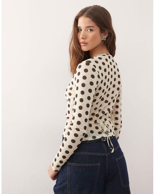 Collusion Natural Mesh Wrap Top
