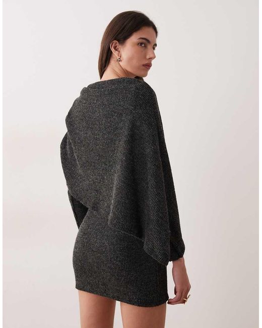 ASOS Black Brushed Rib Cape Mini Dress