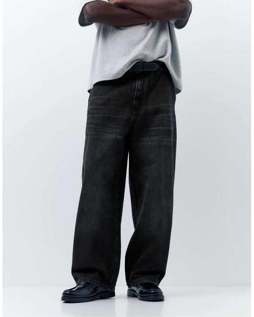 Pull&Bear White Embroidered Skater Jeans for men
