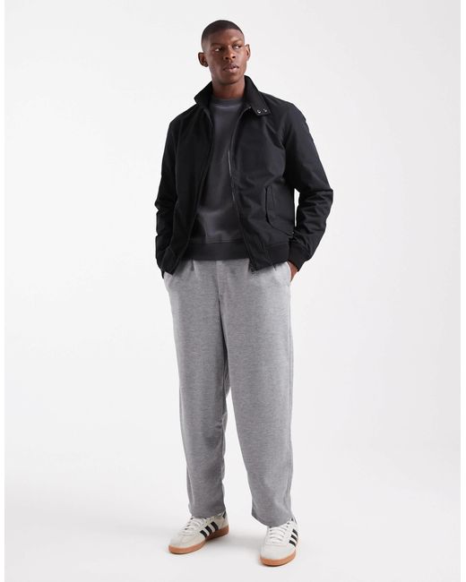 Threadbare Black Bomber Jacket With Funnel Collar for men