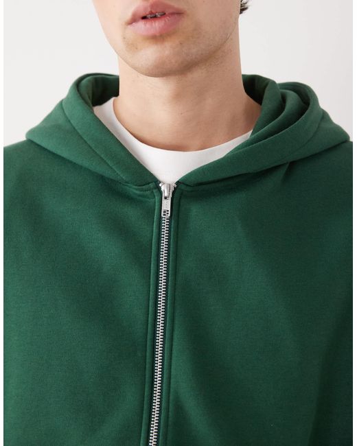 Collusion Green Zip Through Hoodie for men