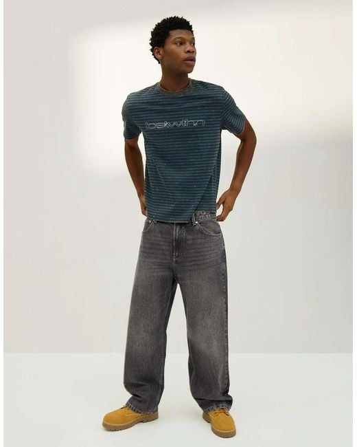 Bershka White baggy Jeans for men