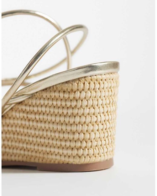 London Rebel White Mary Wedge Heeled Strappy Sandal