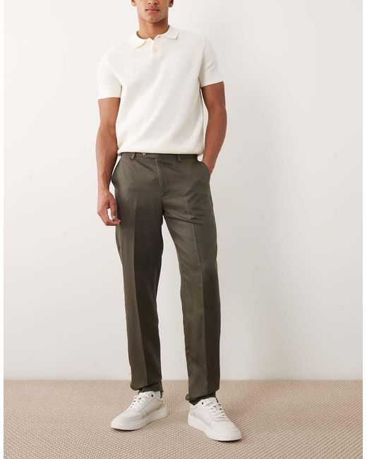 Mango Natural Amalfi Linen Blend Slim Fit Suit Trouser Co-ord for men