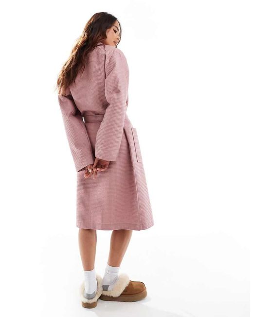 Loungeable Pink Cotton Waffle Robe