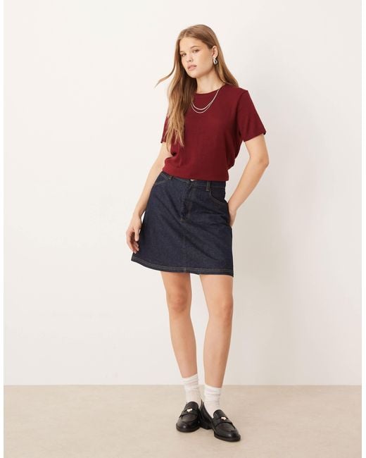Jdy Red – t-shirt aus strickstoff