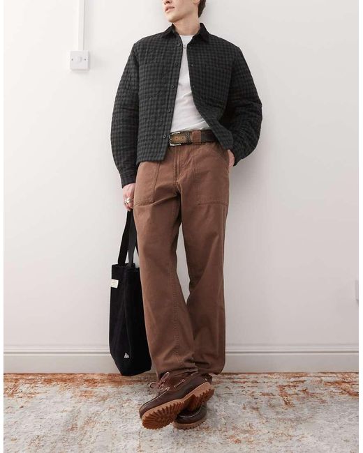 Timberland Brown Goffstown Washed Canvas Fatigue Pocket Pants for men