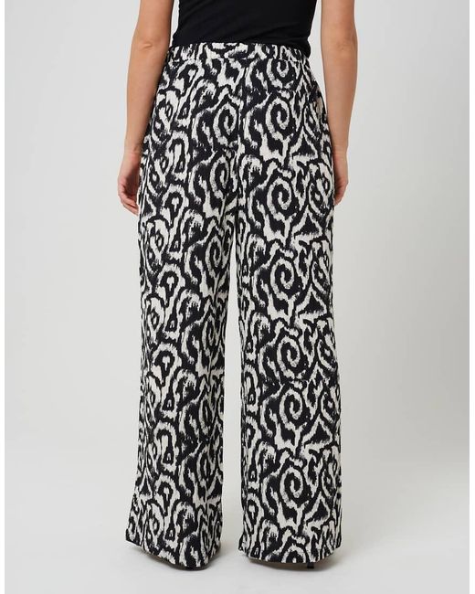 Brave Soul Black Abstract Print Wide Leg Trousers