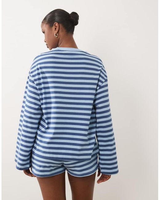 Gina Tricot Blue Co-ord Long Sleeve Top