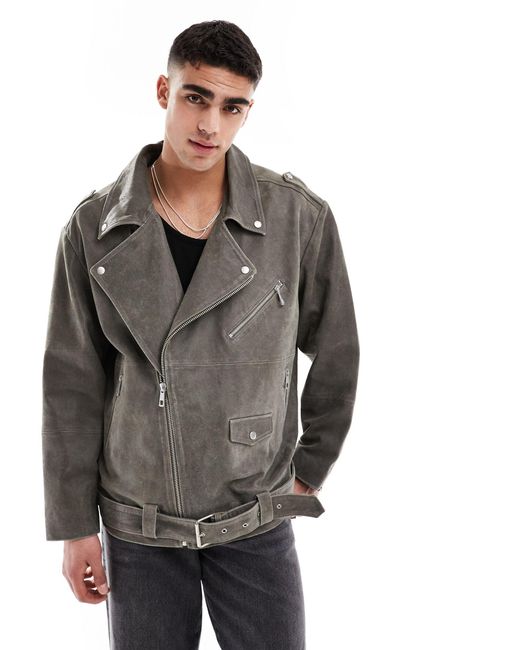 Giacca biker oversize di ASOS in Black da Uomo