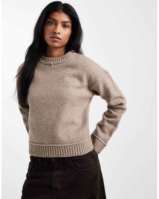 ASOS Gray – breit gerippter strickpullover