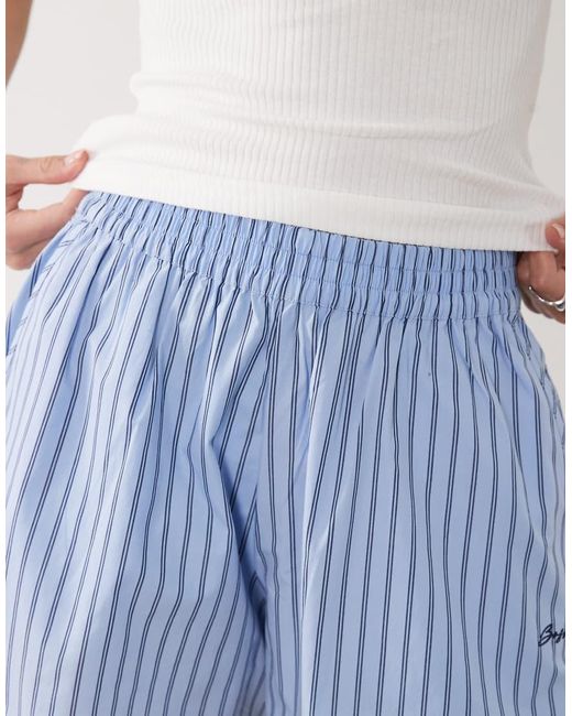 Boss Blue Tiplyna Striped Shorts