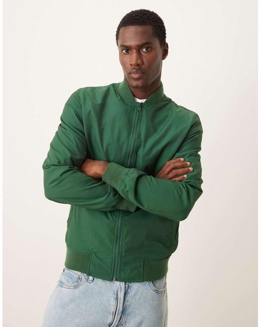Chaqueta Bomber Ligera De ASOS de hombre de color Green