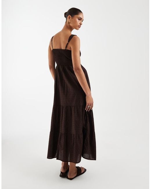 Hollister Black Striped V Neck Strappy Maxi Dress With Slit