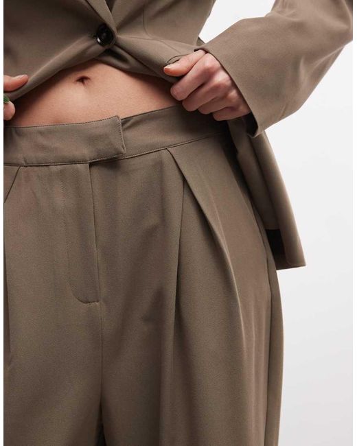 Reclaimed Vintage Natural Tailored Pleat Detail Pants