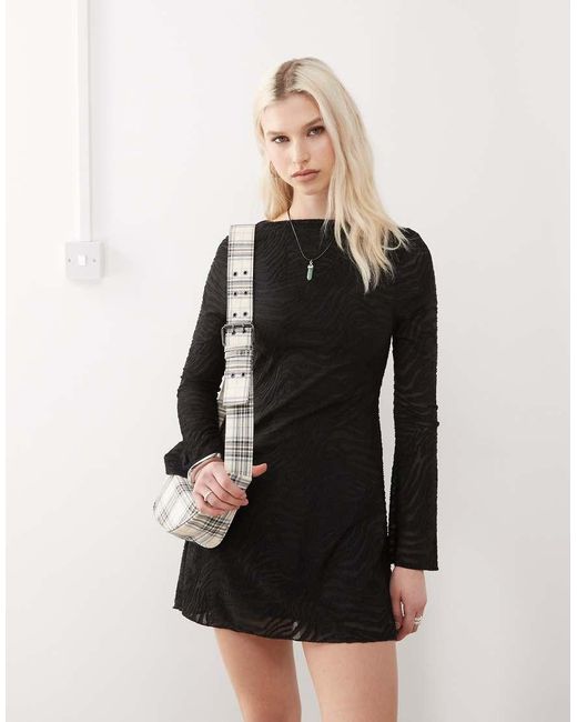 Reclaimed (vintage) Black Angel Sleeve Mini Dress