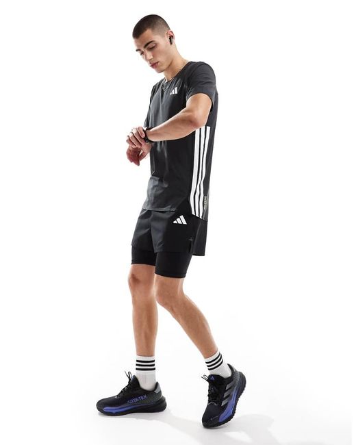 Adidas Originals Black Adidas Running Adizero Tee for men