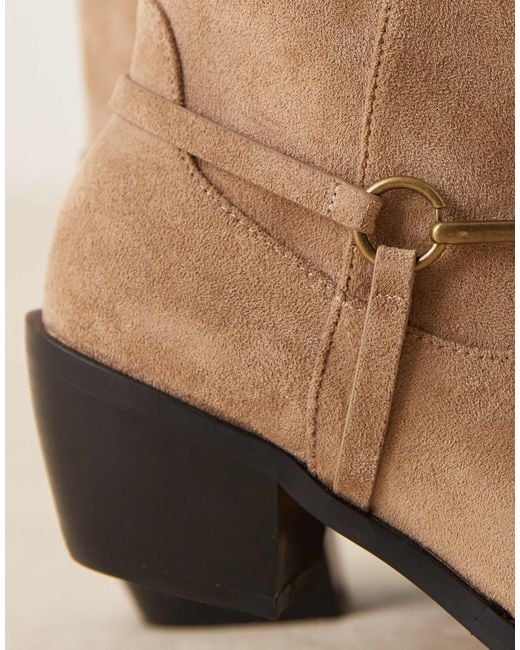 Glamorous Natural Western Low Ankle Boots