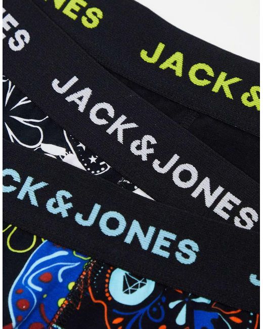 Jack & Jones Blue 3 Pack Trunks for men